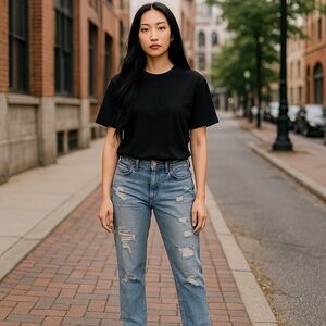 Bullhead Women’s Jeans SZ 24 X 26 Faded Blue Skinny Boyfriend 💯% Cotton Lowrise